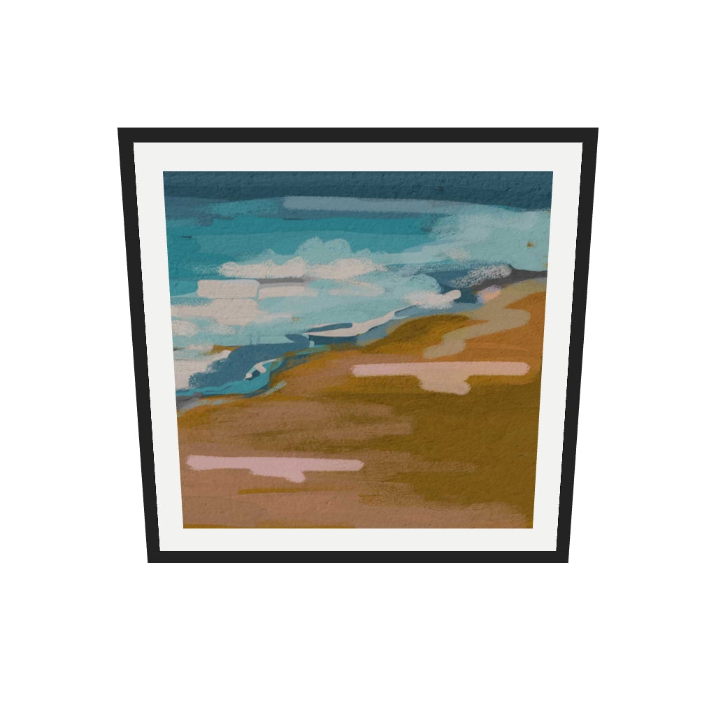 [ah-ar-v1:c767e6450b38654151b6acd1] Abstract Breeze I Art Print — 70 x 70 cm, black frame (AR scale)