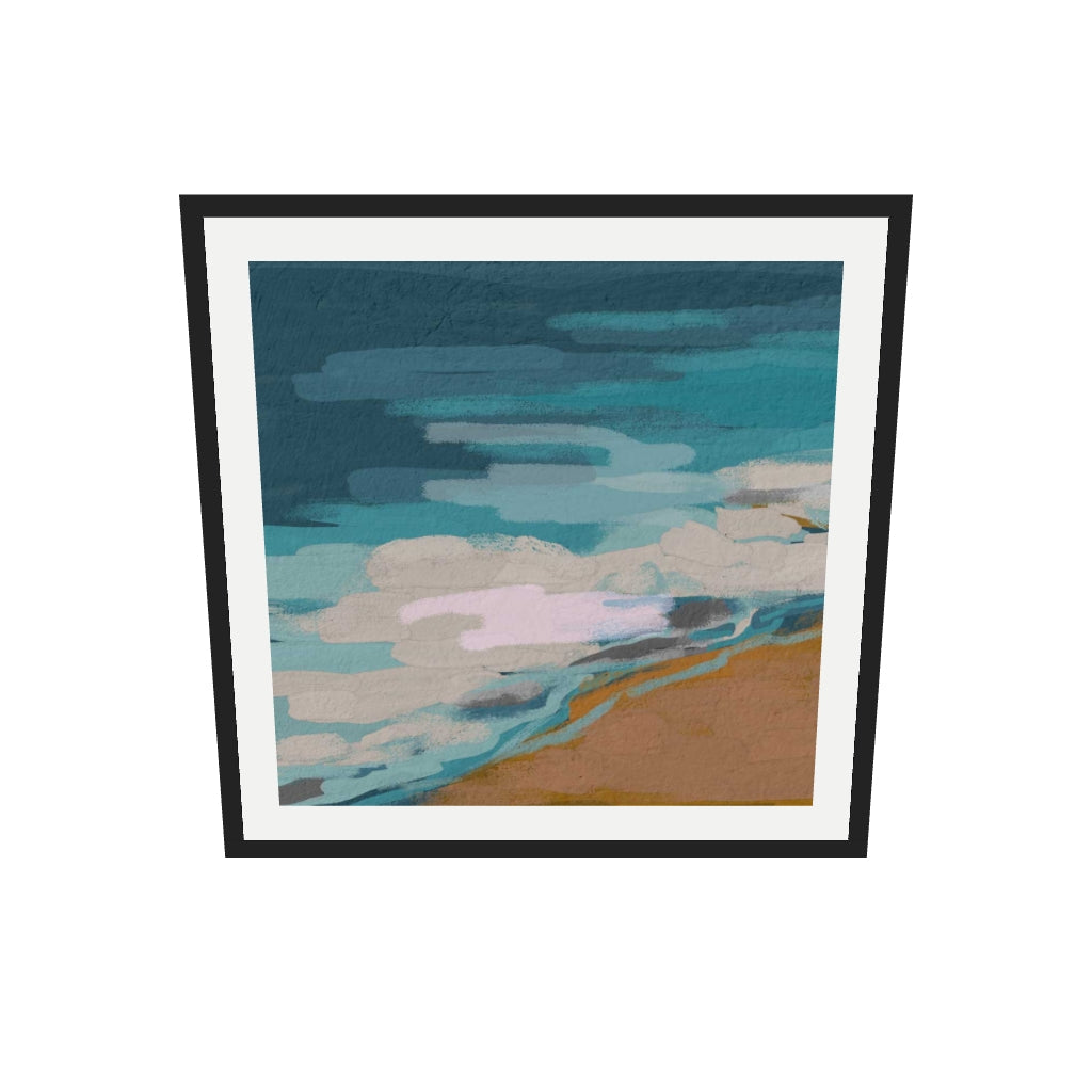 [ah-ar-v1:0a560fa3bab92d4fff74f485] Abstract Breeze II Art Print — 70 x 70 cm, black frame (AR scale)