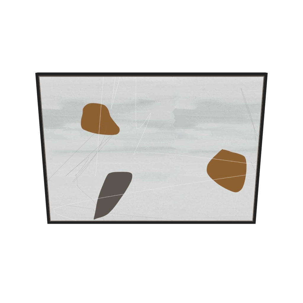 [ah-ar-v1:9c591f77cb1515cb99e97db1] Neutral On Brown Abstract Canvas Art — 70 x 100 cm, black frame (AR scale)