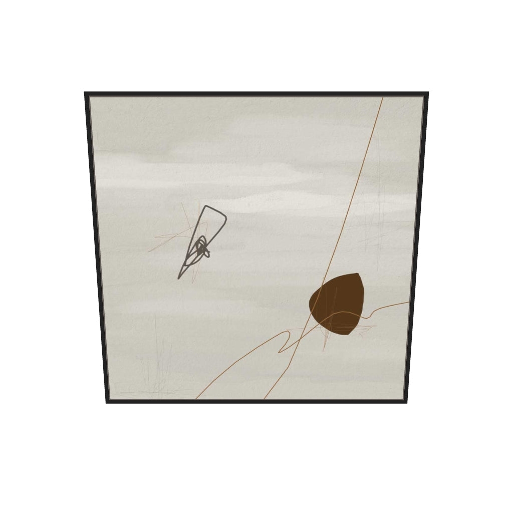 [ah-ar-v1:f5f255ea7e5523afc24d29dd] Grey Neutral Abstract Canvas Art — 100 x 100 cm, black frame (AR scale)