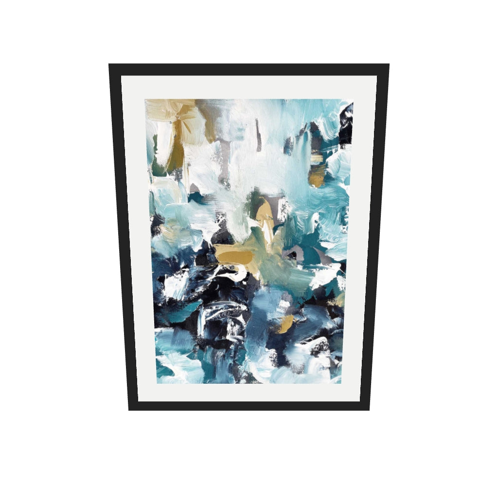 [ah-ar-v1:19f4165ee855fb47c0f6f73f] Abstract 502 Art Print — 50 x 70 cm, black frame (AR scale)