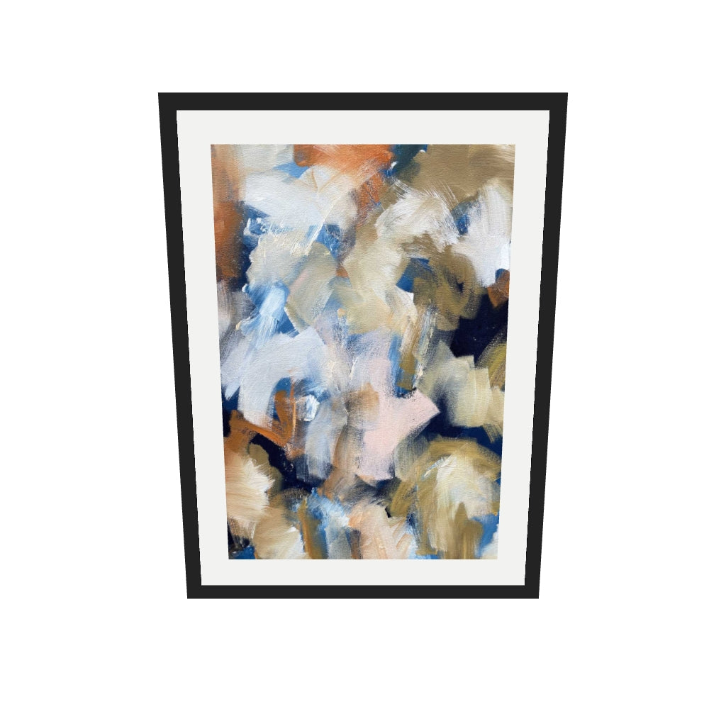 [ah-ar-v1:bd738d5f4cd6dcfed9ee6b69] Abstract 506 Art Print — 50 x 70 cm, black frame (AR scale)