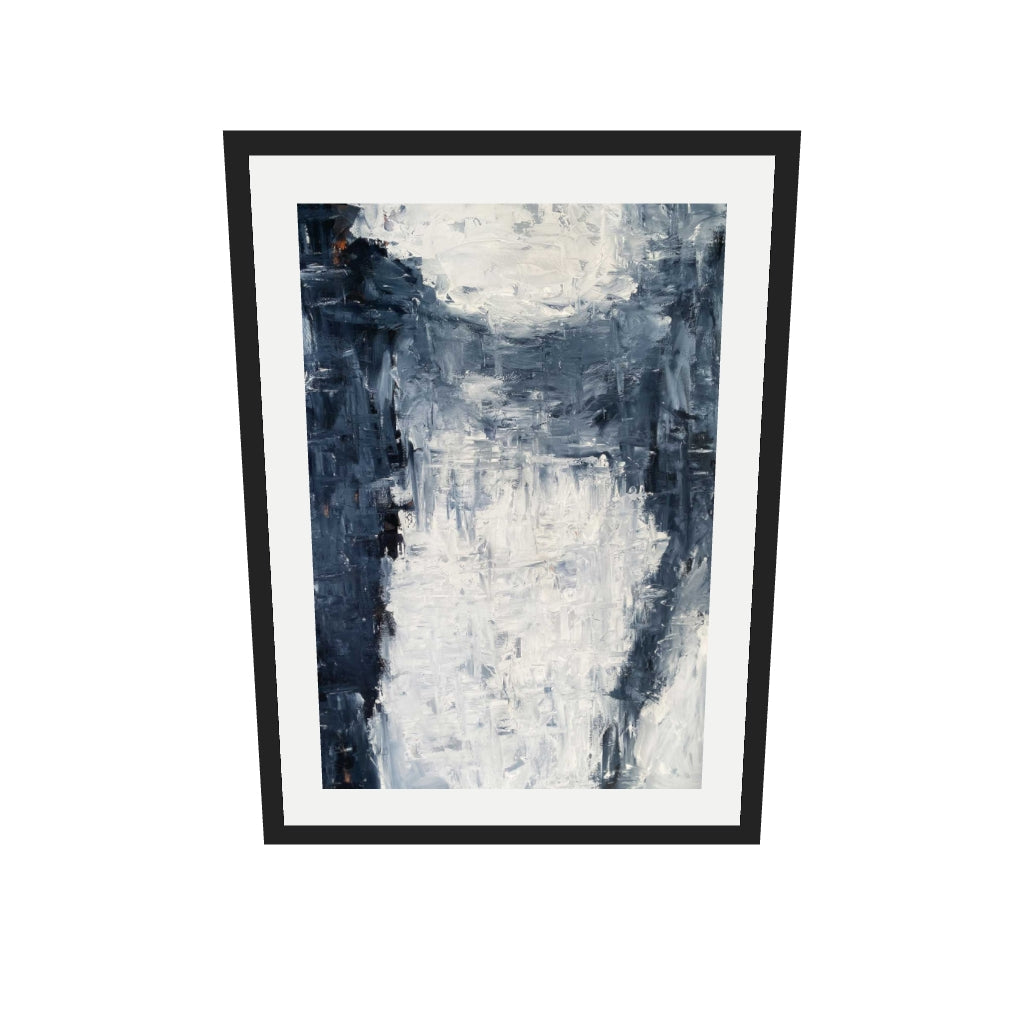 [ah-ar-v1:c2fcee63556618a2be0771bb] Abstract 509 Art Print — 50 x 70 cm, black frame (AR scale)