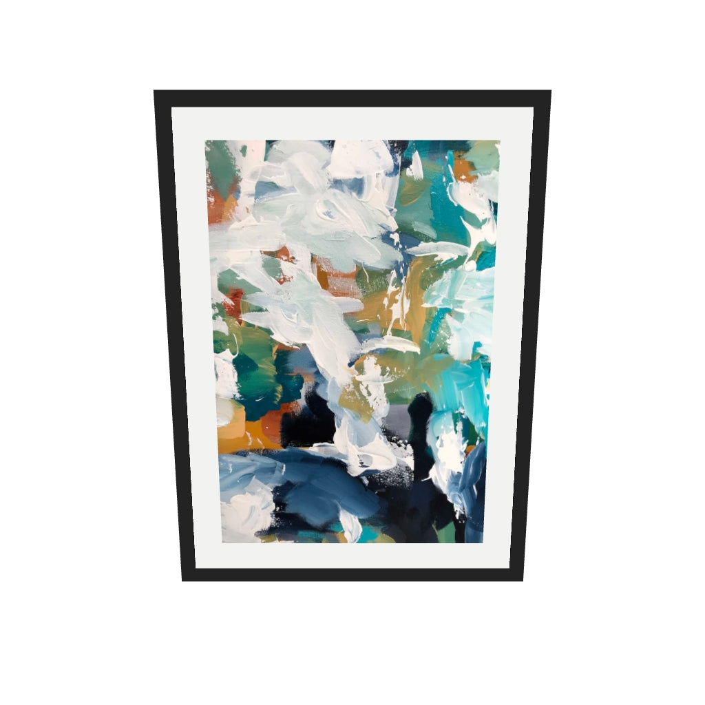 [ah-ar-v1:9465046ec8f53fc35c1590ac] Abstract 341 Art Print — 50 x 70 cm, black frame (AR scale)