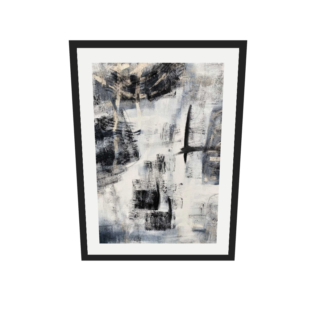 [ah-ar-v1:39bb061a8ce7a678d947cdc7] Abstraction 103 Art Print — 50 x 70 cm, black frame (AR scale)