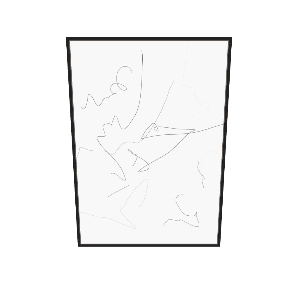 [ah-ar-v1:5ea6fee8fd6b9f9238cf19a3] Abstract Line Art Canvas Art — 70 x 100 cm, black frame (AR scale)