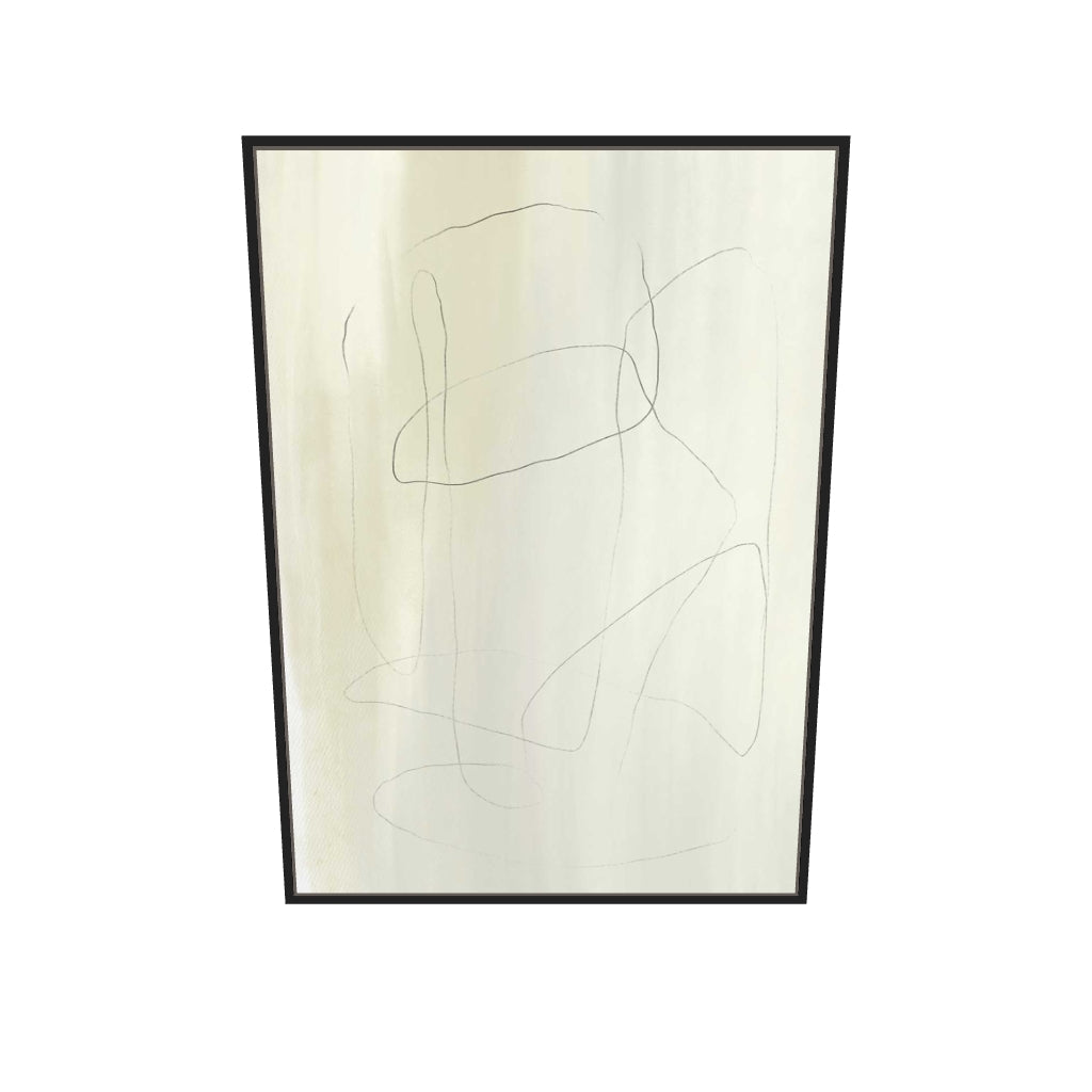 [ah-ar-v1:e57f090f8f0523897a658470] Neutral Lines Canvas Art — 70 x 100 cm, black frame (AR scale)
