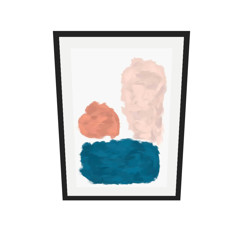 [ah-ar-v1:41f2e159cb899e51011a1095] Abstract Colourful Art Print — 50 x 70 cm, black frame (AR scale)