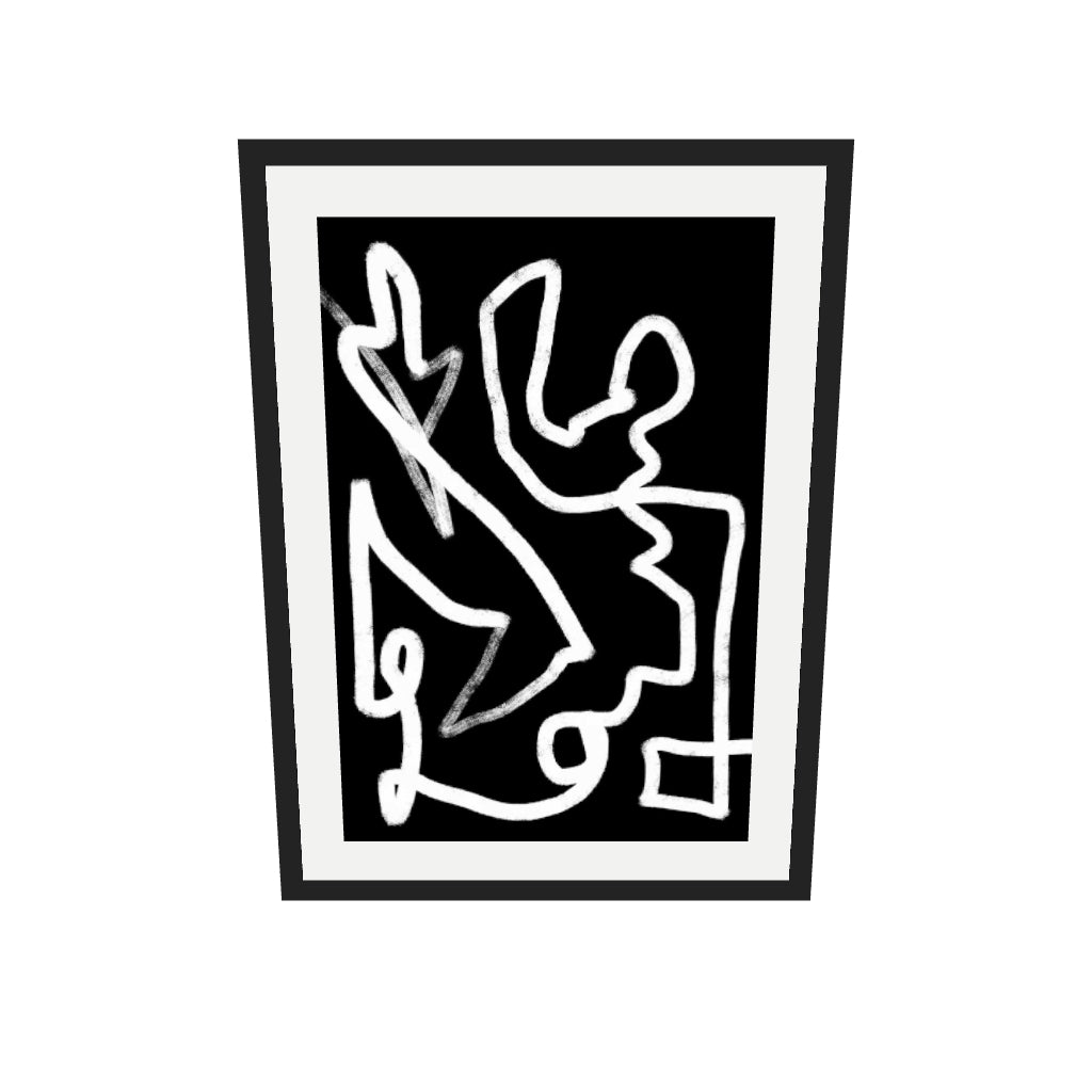 [ah-ar-v1:b7476e742085906c215279fb] Lines In Movement Art Print — 50 x 70 cm, black frame (AR scale)