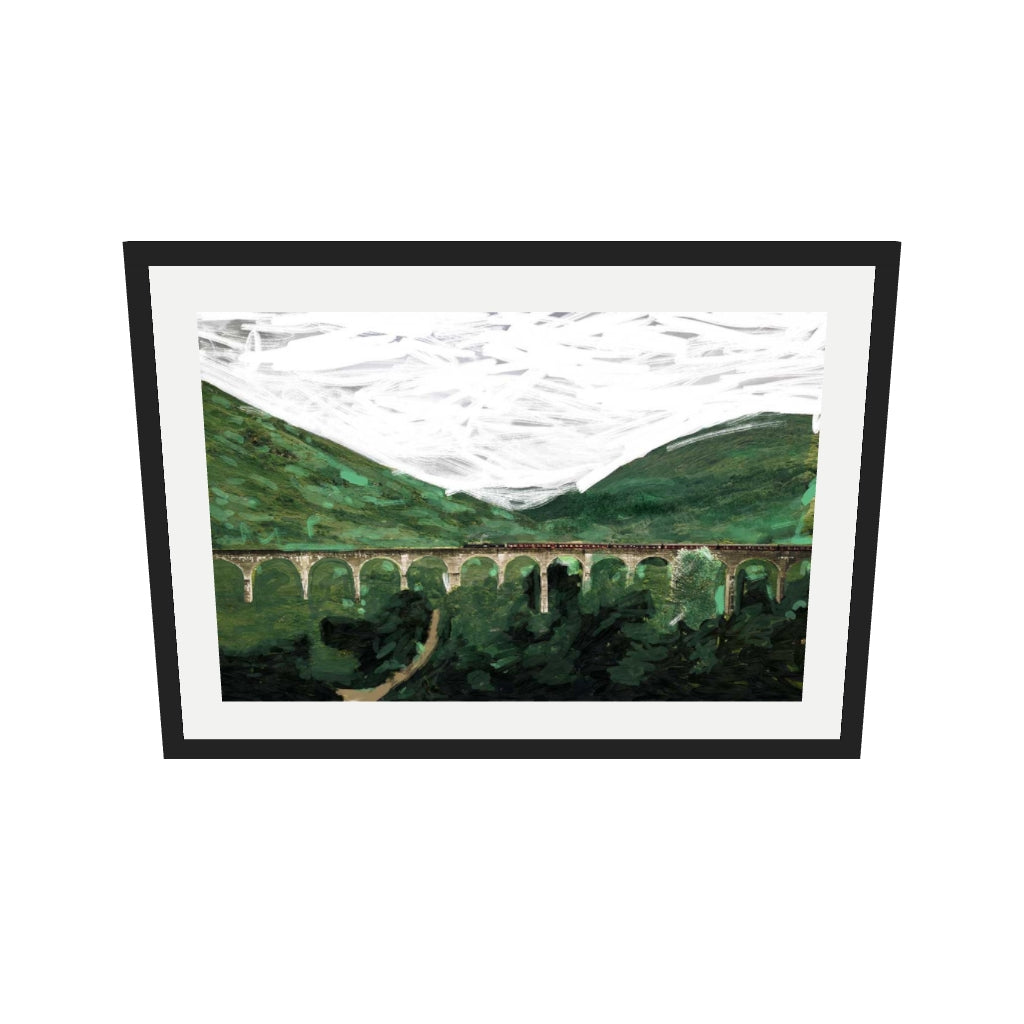 [ah-ar-v1:3fd9a557ae3b21f08d1e3e4e] The Bridge Art Print — 50 x 70 cm, black frame (AR scale)