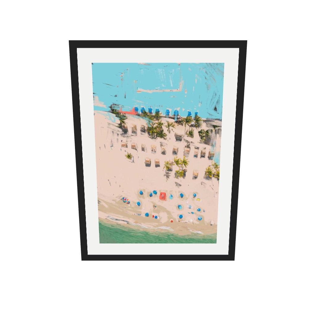 [ah-ar-v1:5b55d982415cfed96f580731] Beach Study Art Print — 50 x 70 cm, black frame (AR scale)