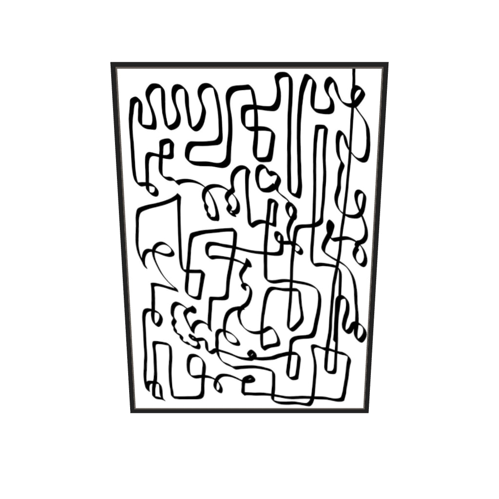 [ah-ar-v1:76867587d14c565ba1e86a2f] Curved Black Lines Canvas Art — 70 x 100 cm, black frame (AR scale)