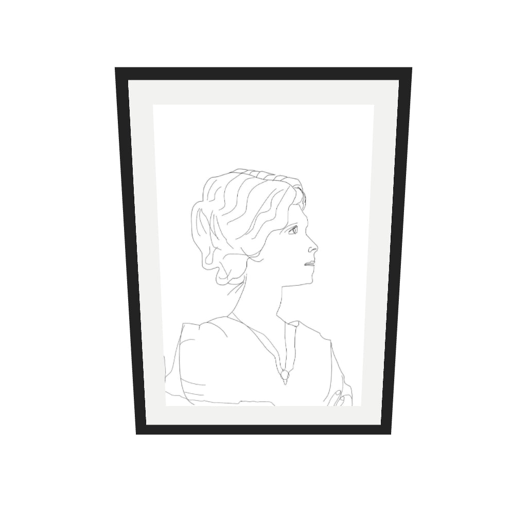 [ah-ar-v1:f2e865bbb5bbedb27a2ee6d6] Picasso Female Portrait Art Print — 50 x 70 cm, black frame (AR scale)