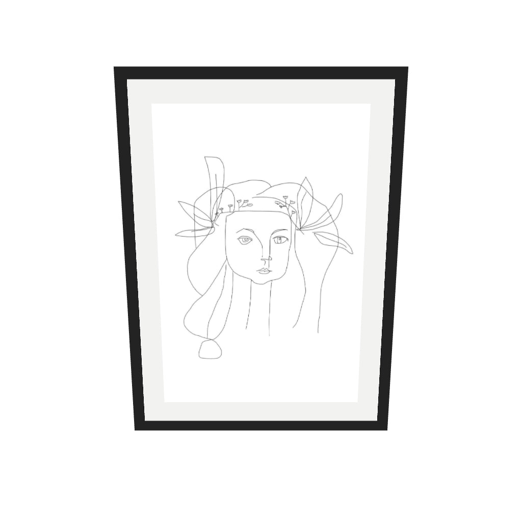 [ah-ar-v1:15647017df8e0eee68cc775d] Picasso Female Face Art Print — 50 x 70 cm, black frame (AR scale)