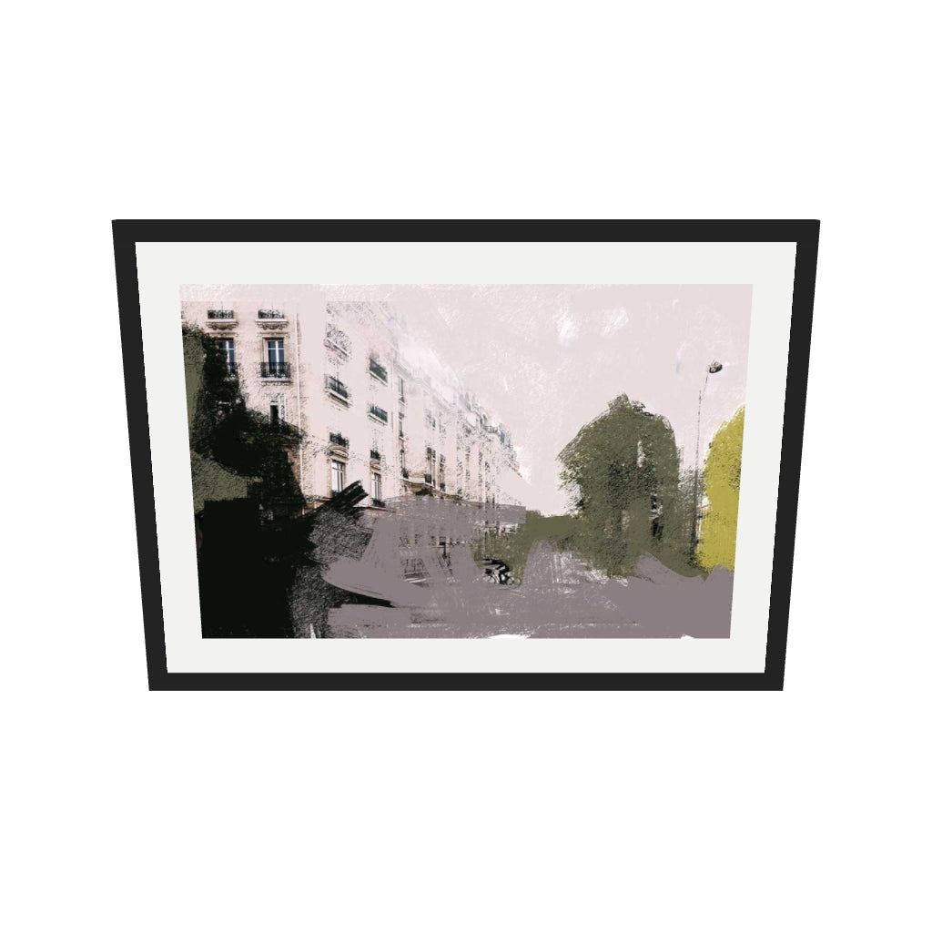 [ah-ar-v1:337ce4adbb7b0e5f0e72e08d] Abstract City Art Print — 50 x 70 cm, black frame (AR scale)