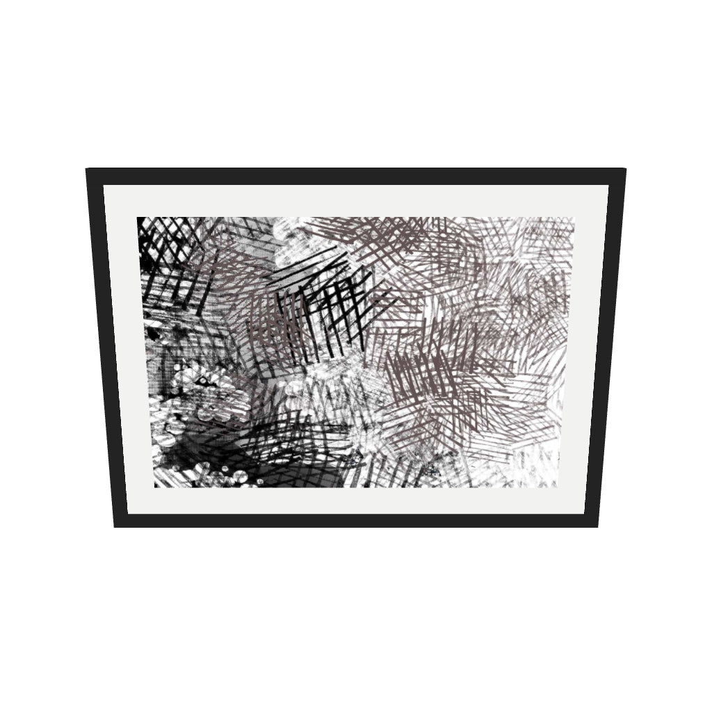 [ah-ar-v1:50a48f84417fb6dc132f75bd] Abstract Conversations Art Print — 50 x 70 cm, black frame (AR scale)