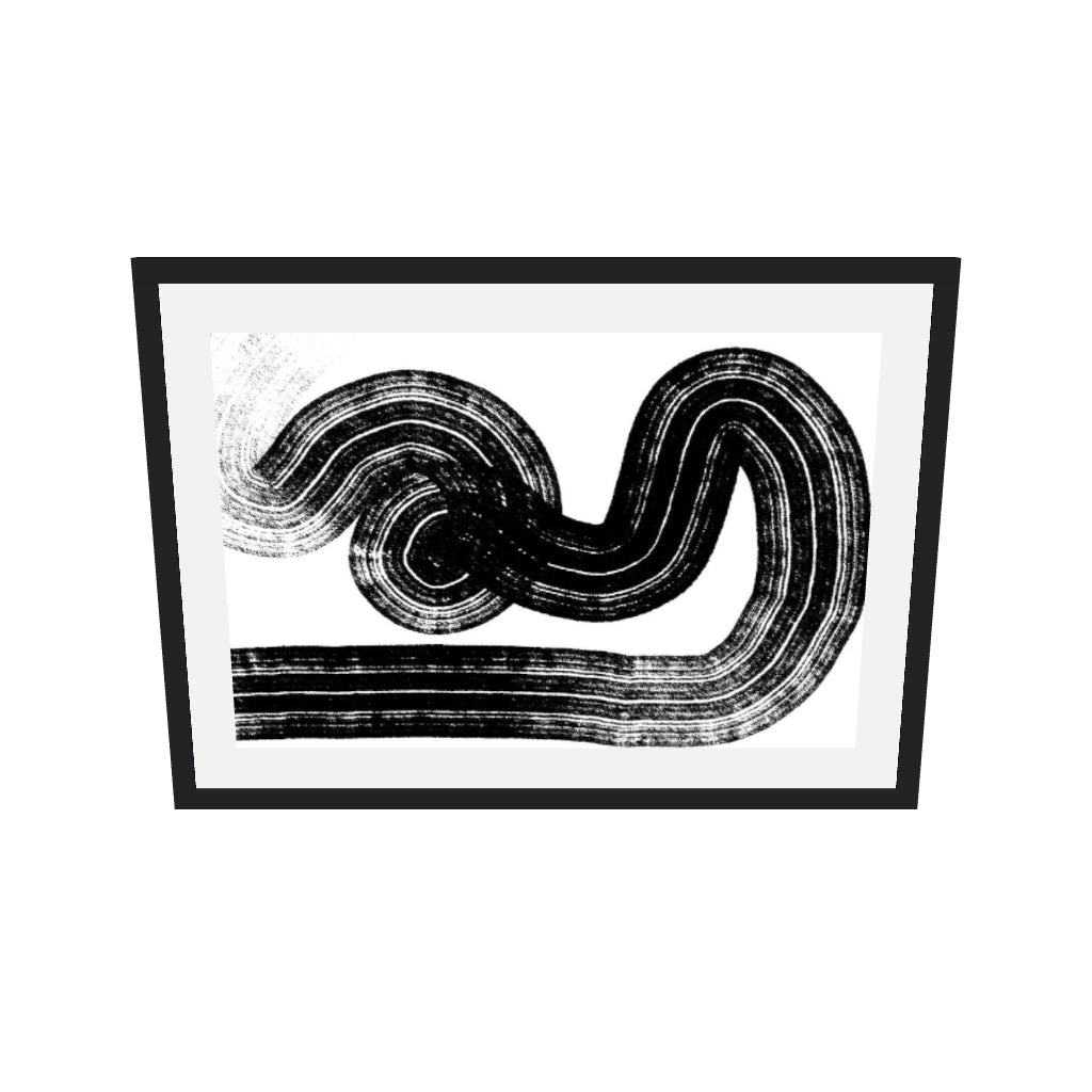 [ah-ar-v1:03435f4bbabbf409d2aca845] Swerve Line Art Art Print — 50 x 70 cm, black frame (AR scale)