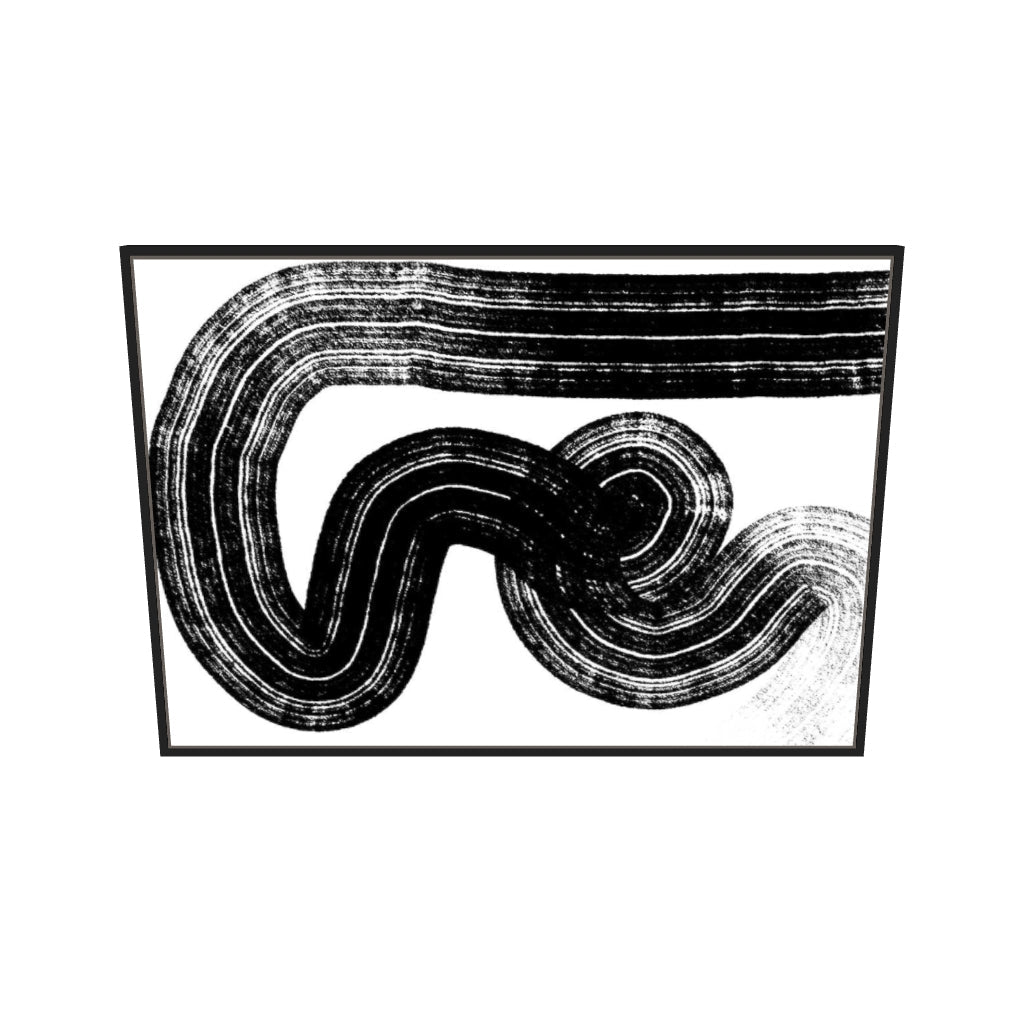 [ah-ar-v1:36fdacf6af9feeeb646b46d6] Swerve Line Canvas Art — 70 x 100 cm, black frame (AR scale)