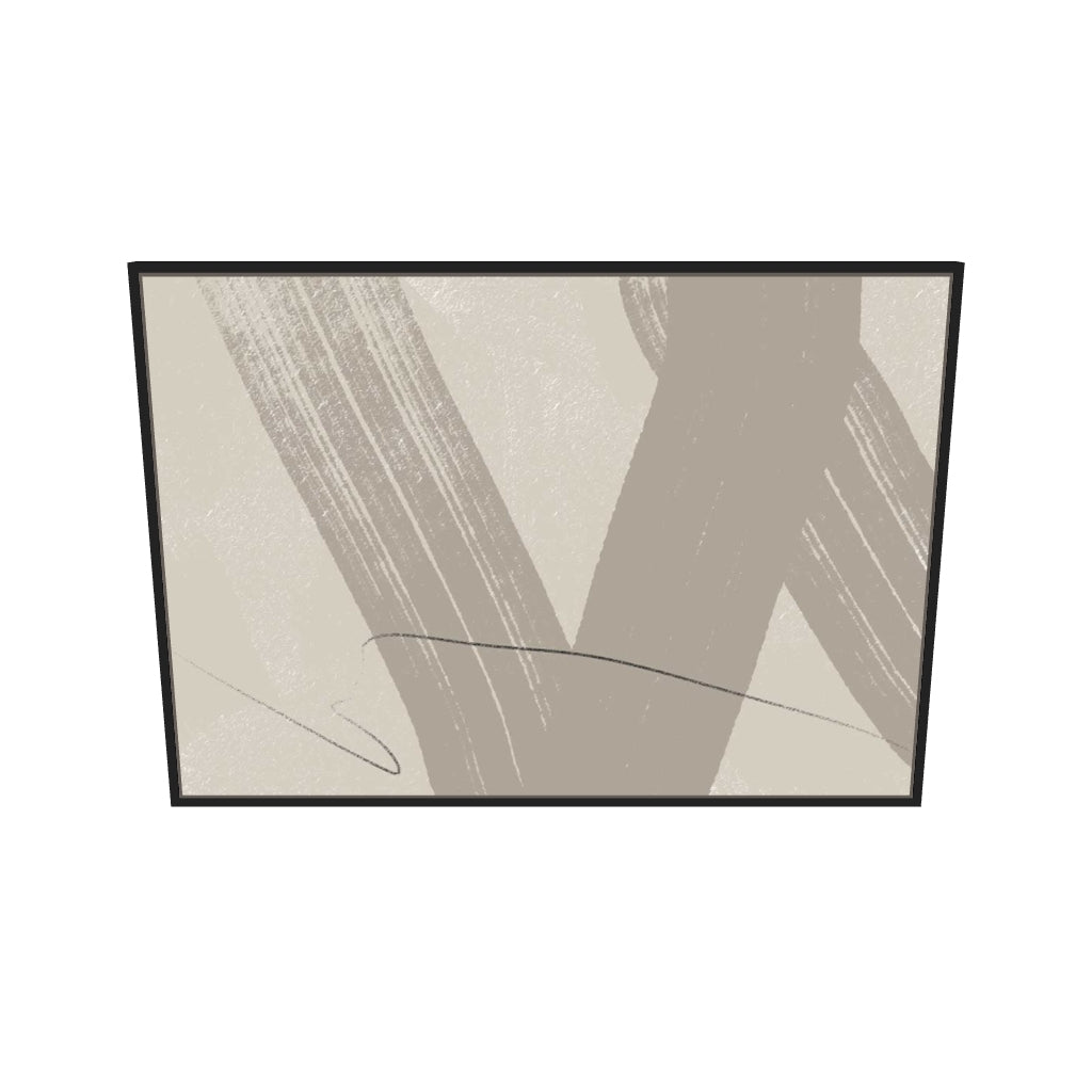 [ah-ar-v1:6e0400ae8bbe6b5e8509427f] Neutral Brush Marks Canvas Art — 70 x 100 cm, black frame (AR scale)