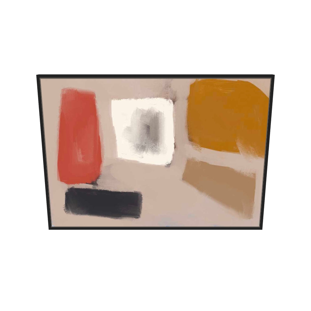 [ah-ar-v1:92d0e21f69c8d05931dfca33] Abstract Neutral Blush Canvas Art — 70 x 100 cm, black frame (AR scale)