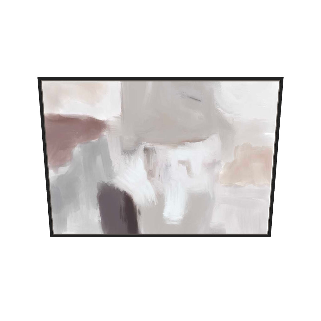 [ah-ar-v1:1503c87e9f885dacf095b930] Grey Neutral Abstract Fog Canvas Art — 70 x 100 cm, black frame (AR scale)