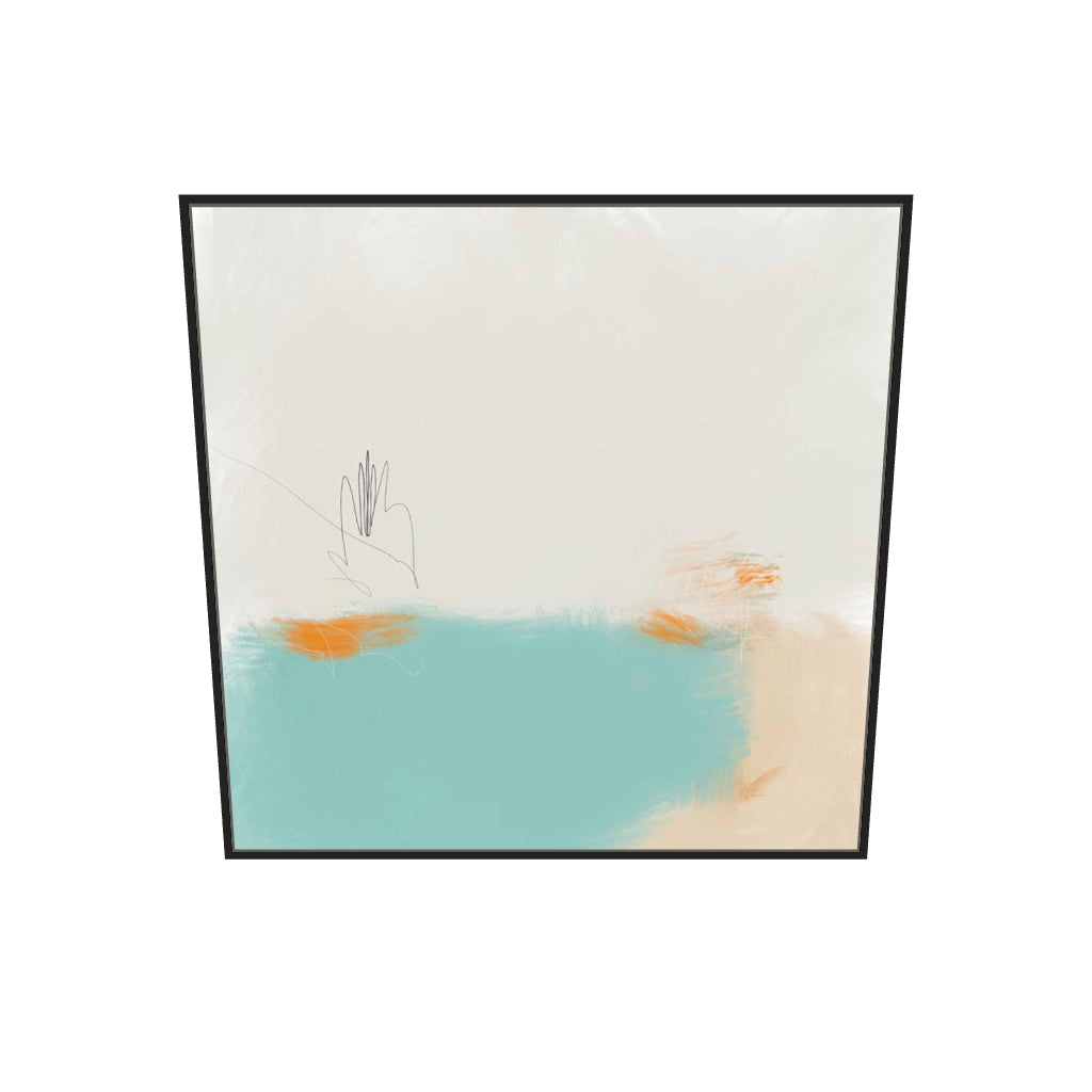[ah-ar-v1:b30e9546e430c9cf98ad79b5] Abstract Harbour Canvas Art — 100 x 100 cm, black frame (AR scale)