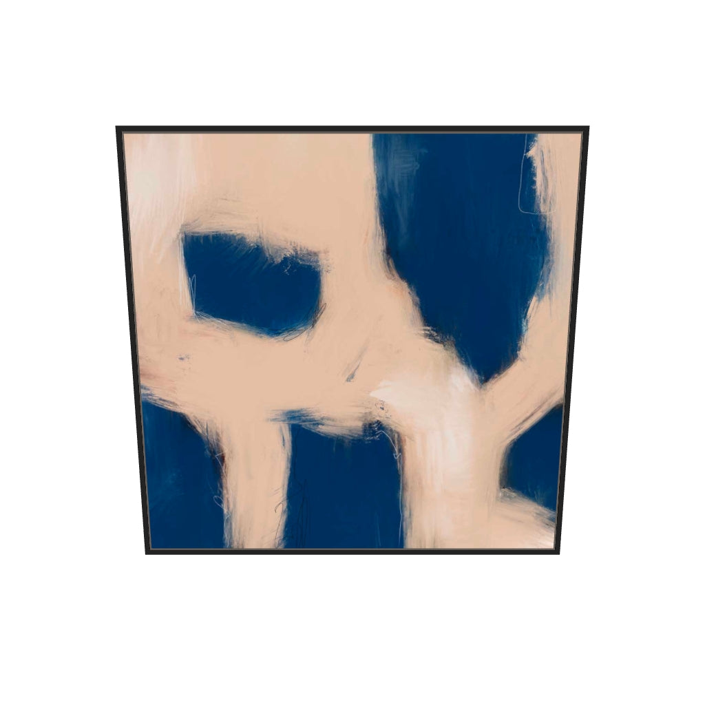 [ah-ar-v1:b59e36db2f3b8b88822732db] Blush Block Out Canvas Art — 100 x 100 cm, black frame (AR scale)