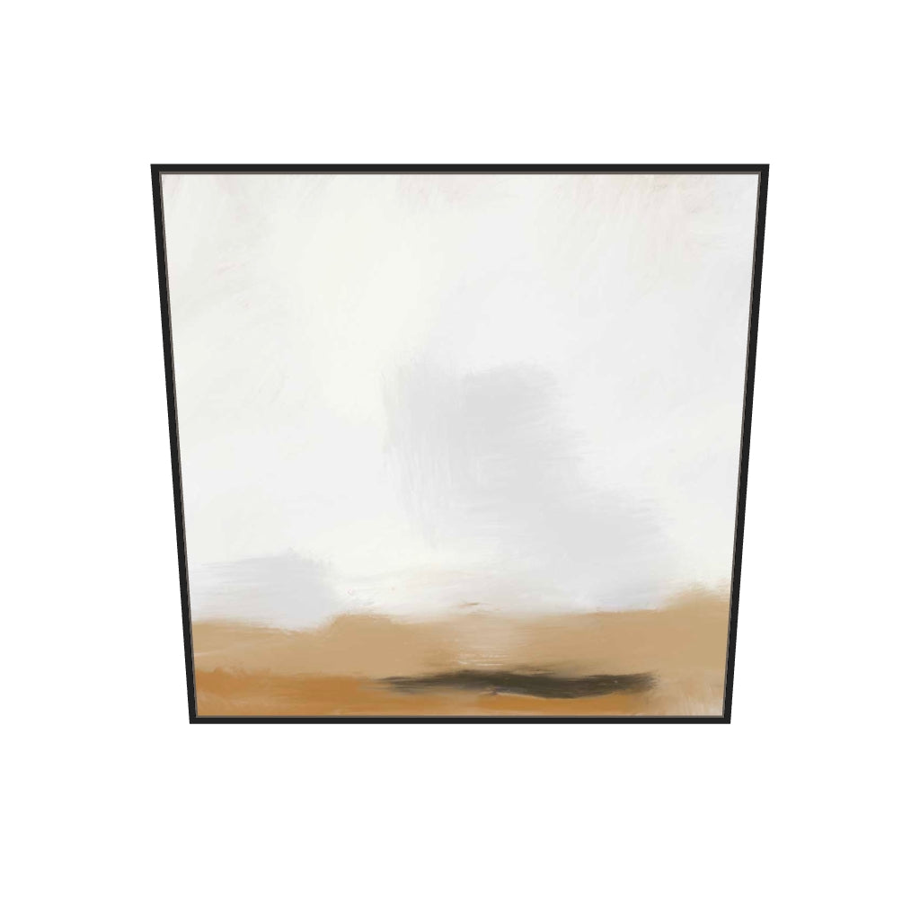 [ah-ar-v1:415c66c0a242141ed7823eb7] Foggy Desert Canvas Art — 100 x 100 cm, black frame (AR scale)