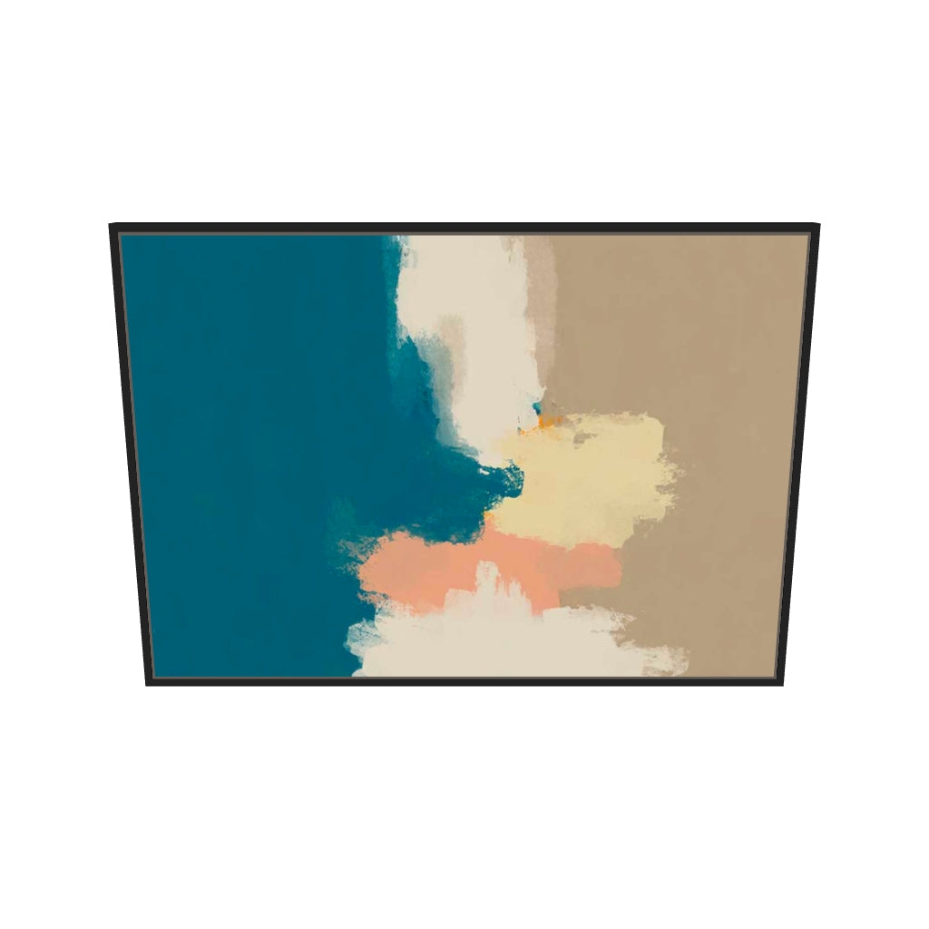 [ah-ar-v1:bbfb975755bbdd14f2d6a854] Teal Seas Canvas Art — 70 x 100 cm, black frame (AR scale)