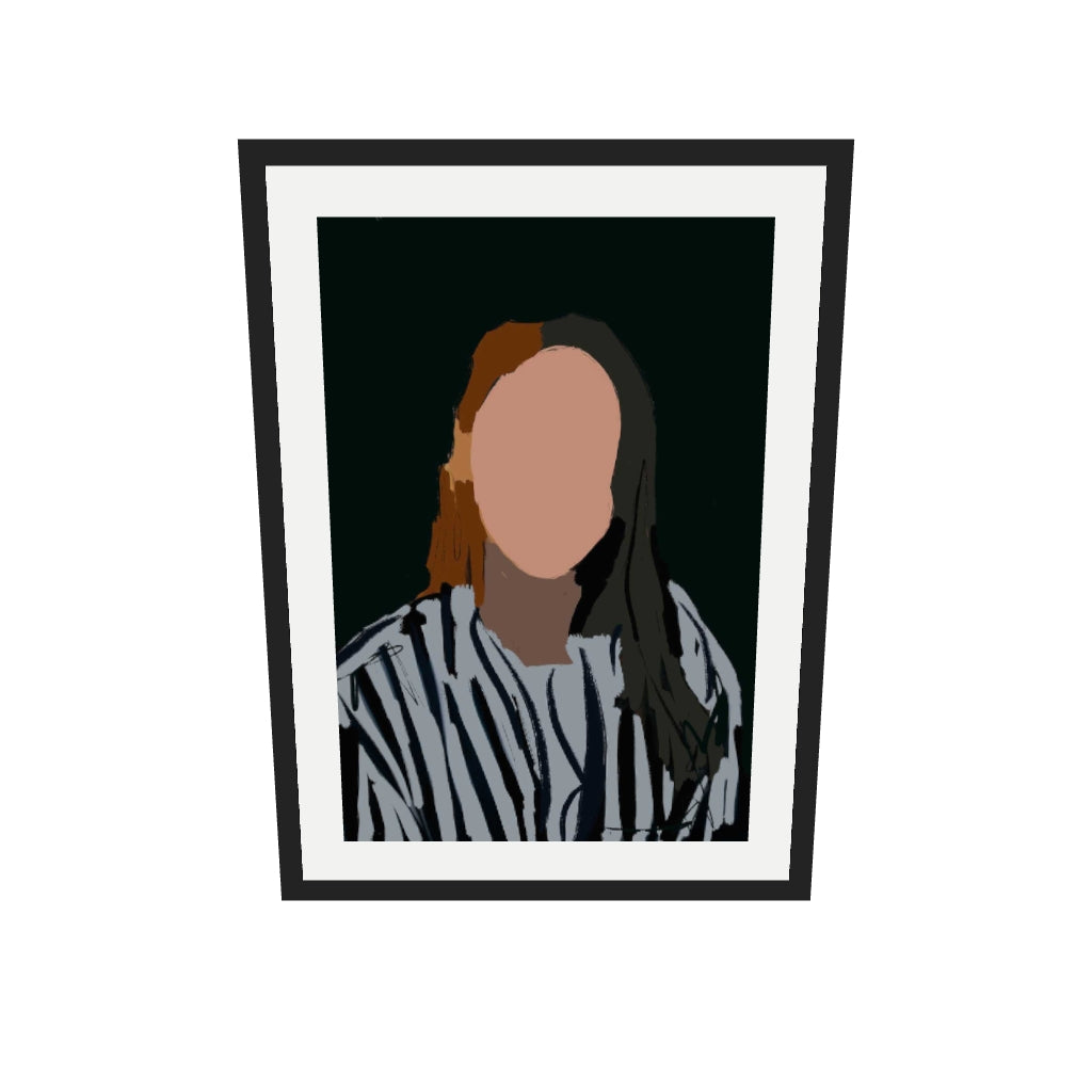 [ah-ar-v1:cff3419e969b0b0e221076fd] Gazing At You In The Mirror Art Print — 50 x 70 cm, black frame (AR scale)