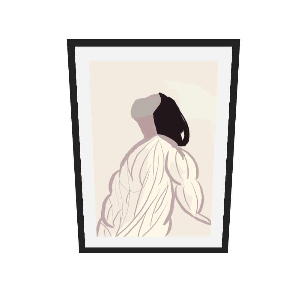 [ah-ar-v1:967eca4e544deb509a15b2e1] Daydreaming Girl Art Print — 50 x 70 cm, black frame (AR scale)