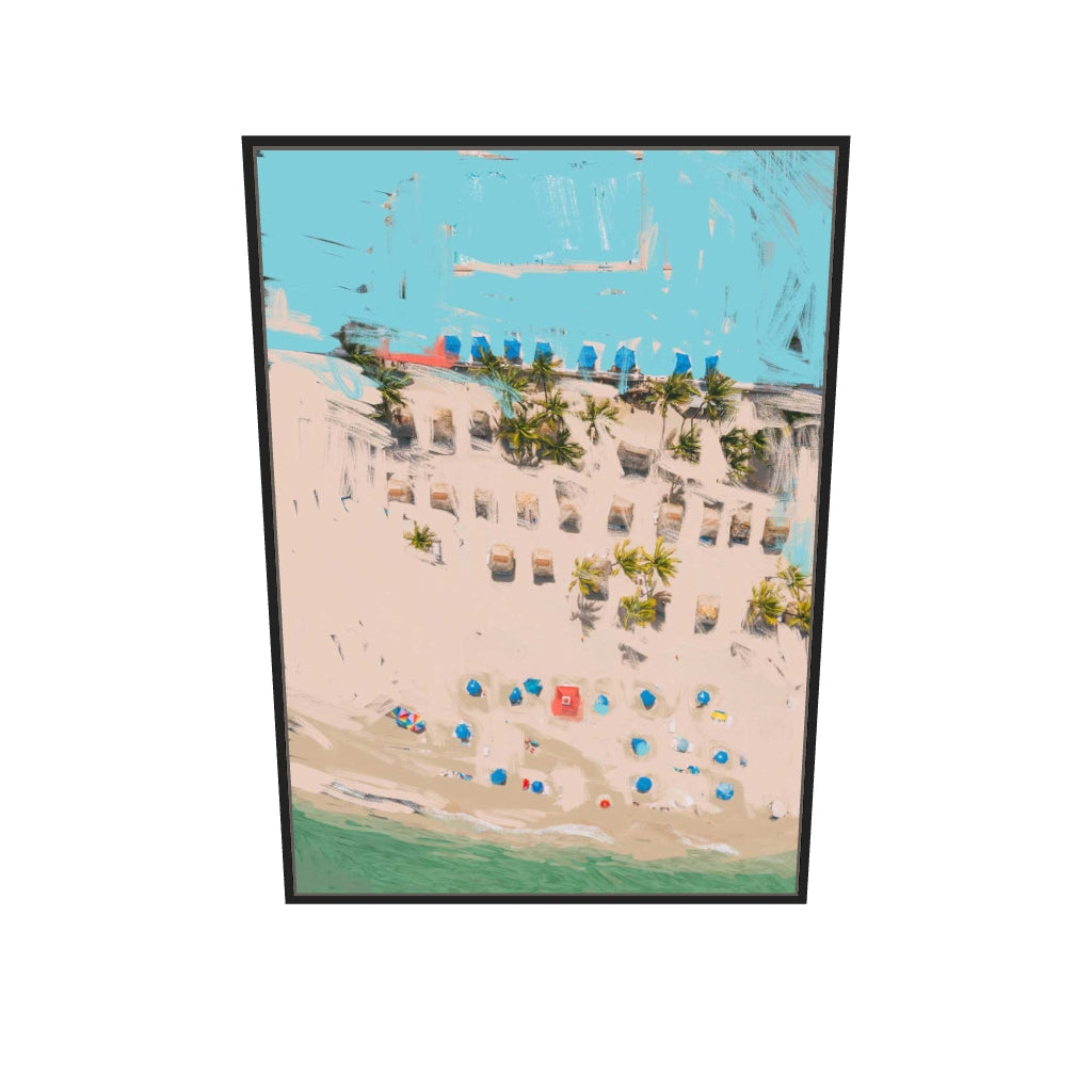[ah-ar-v1:2b0b8a13352bfe6d2f8a080b] Abstract Beach Study Canvas Art — 70 x 100 cm, black frame (AR scale)