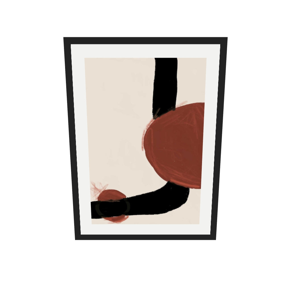 [ah-ar-v1:bea93d0c116762fa492cdfa1] Rusty Red Marks Art Print — 50 x 70 cm, black frame (AR scale)