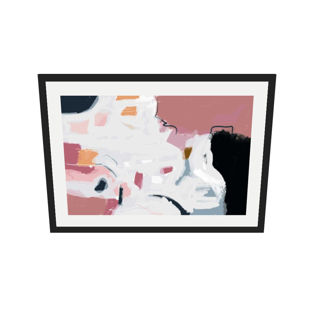 [ah-ar-v1:5424de5195cc6dee2a29bb56] Abstract Pastel Hues Art Print — 50 x 70 cm, black frame (AR scale)