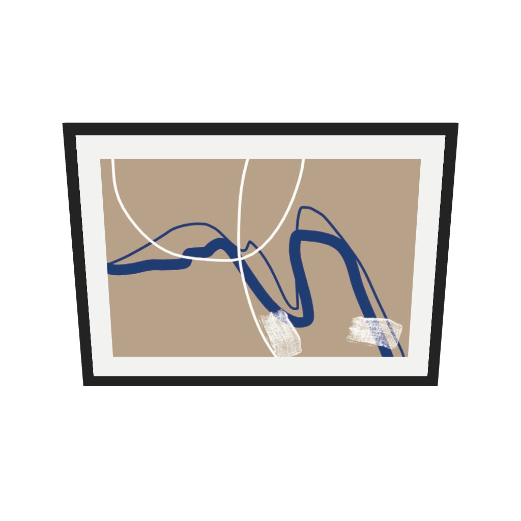 [ah-ar-v1:e10ecbd586fcf7778d3b4d36] Abstract Neutral Notes Art Print — 50 x 70 cm, black frame (AR scale)