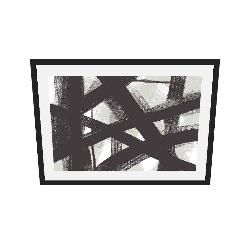 [ah-ar-v1:9c6ed14c07b2a0bfd5866f27] Brave Line Marks Art Print — 50 x 70 cm, black frame (AR scale)