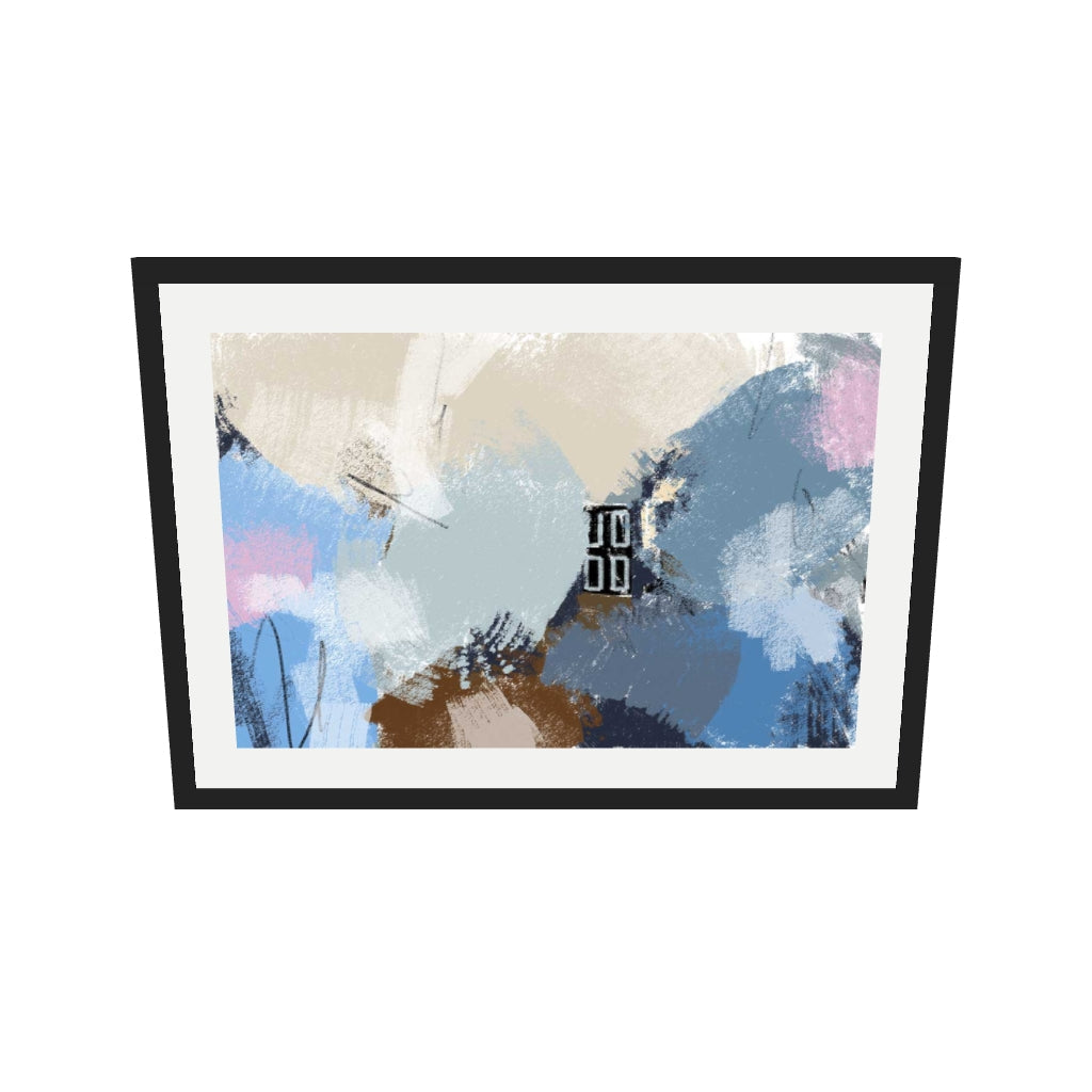 [ah-ar-v1:c939215938fe3bfeca187df7] Muted Blush Layers Art Print — 50 x 70 cm, black frame (AR scale)