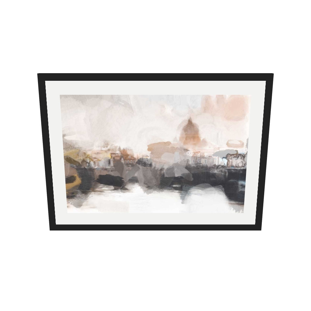 [ah-ar-v1:b4102c552f34d0b531d3b451] Dusk City Impressions Art Print — 50 x 70 cm, black frame (AR scale)