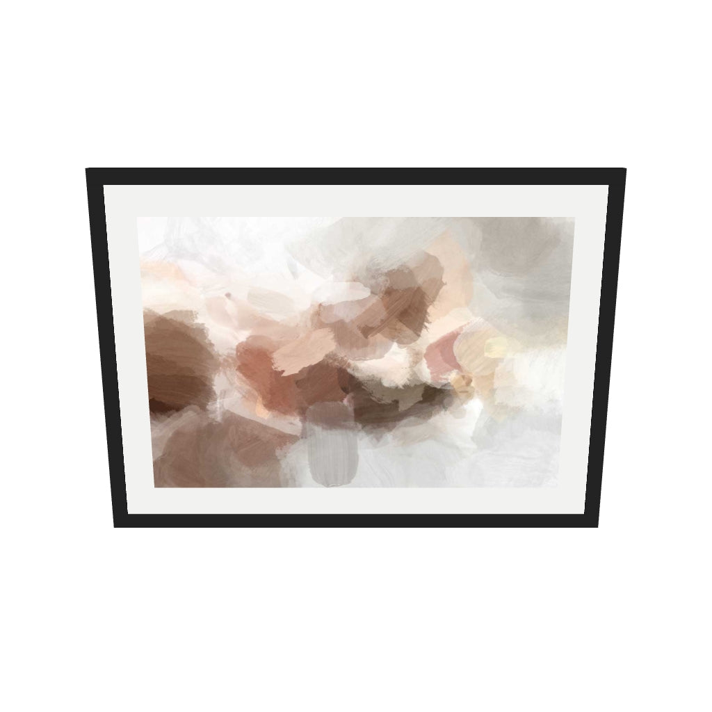 [ah-ar-v1:616d047c4bcec188d5868317] Impressionist Blush Sky Art Print — 50 x 70 cm, black frame (AR scale)