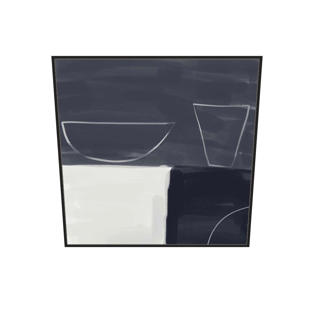[ah-ar-v1:1303464a3bc521c8702d23db] Still Life Study II Canvas Art — 100 x 100 cm, black frame (AR scale)