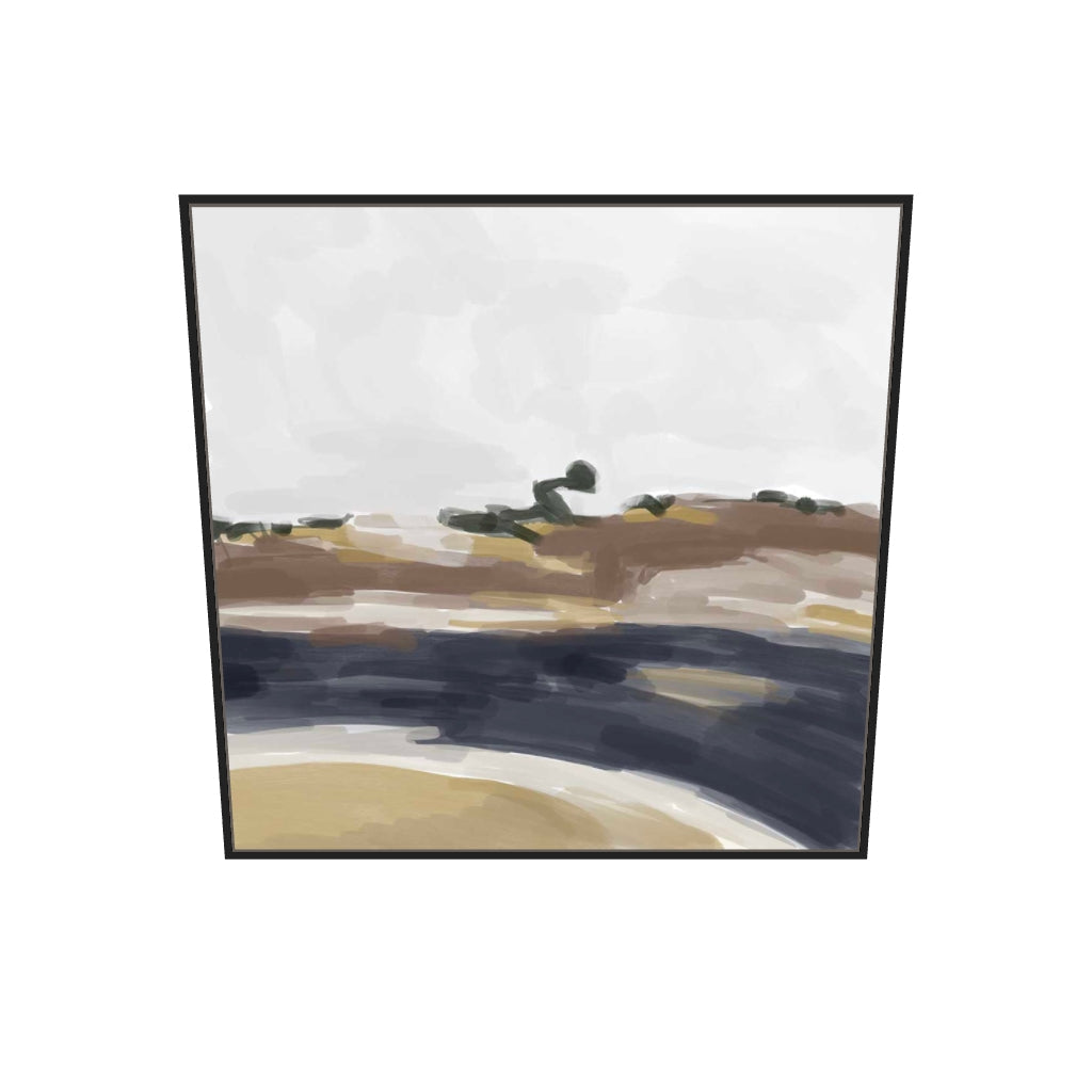 [ah-ar-v1:b32fd53abe553642d57c8ce0] Abstract Expressions I Canvas Art — 100 x 100 cm, black frame (AR scale)