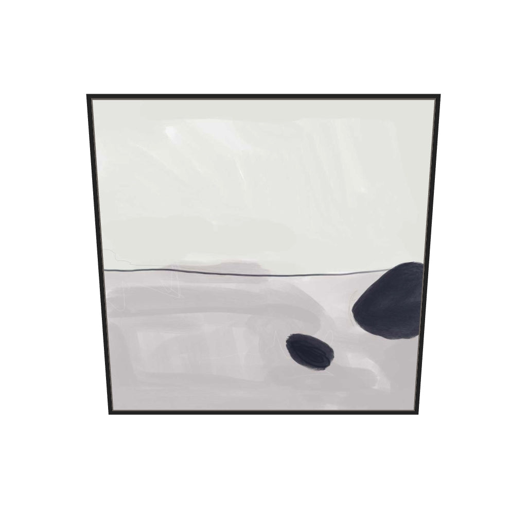 [ah-ar-v1:33161c60c3b5107fc27f650a] Organic Abstract I Canvas Art — 100 x 100 cm, black frame (AR scale)