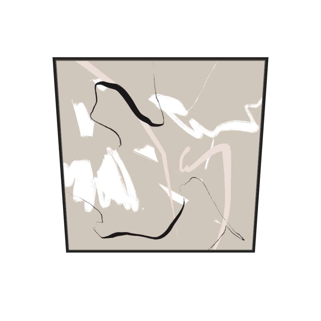 [ah-ar-v1:af1bb8551a49292a49593389] Abstract Study XI Canvas Art — 100 x 100 cm, black frame (AR scale)