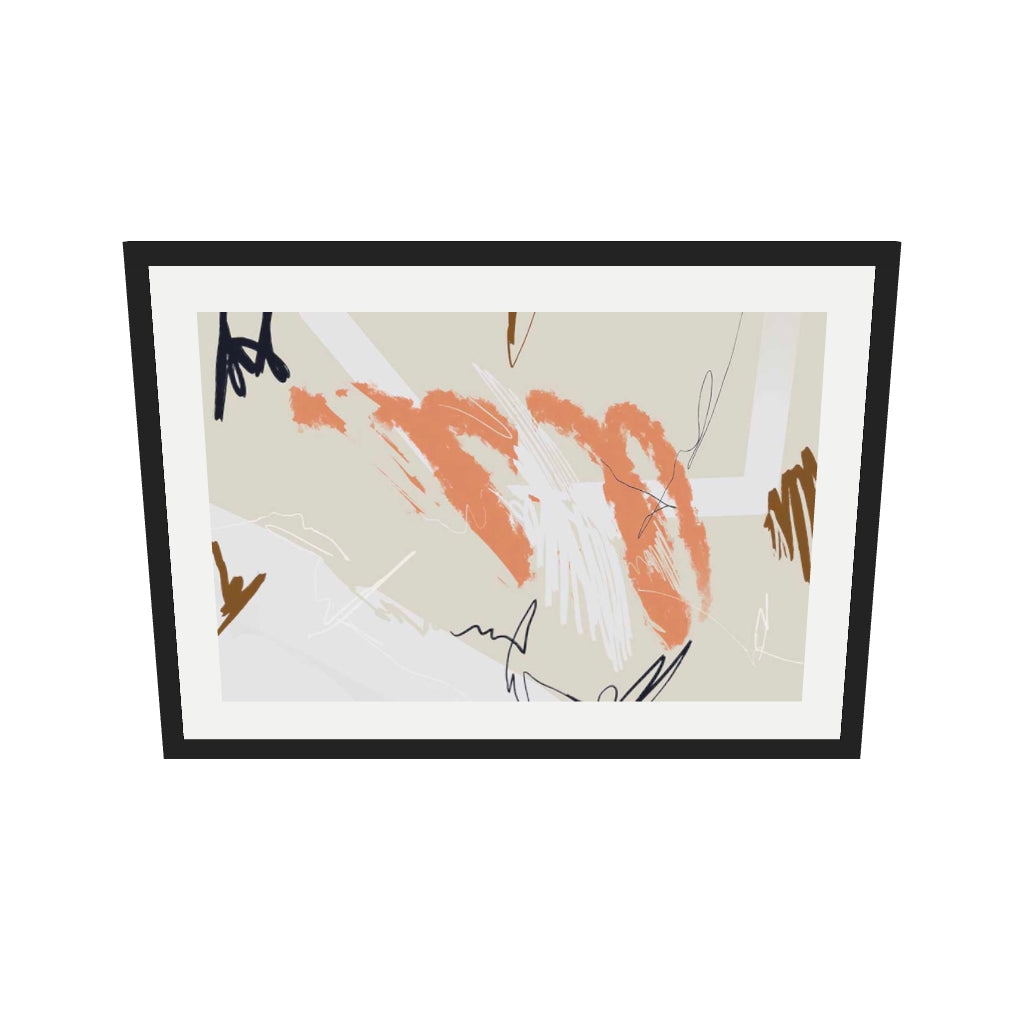 [ah-ar-v1:287935706859424d82081f96] Organic Marks Art Print — 50 x 70 cm, black frame (AR scale)