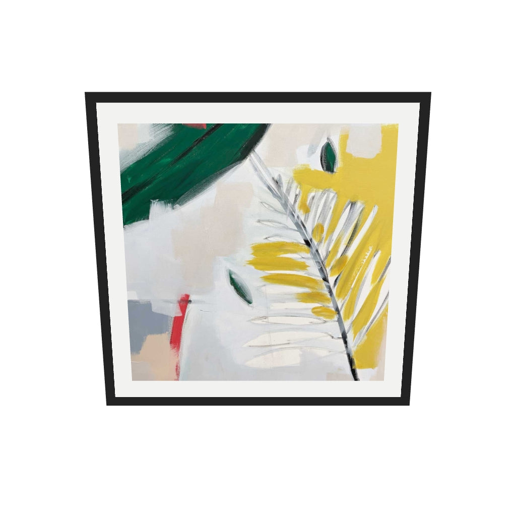 [ah-ar-v1:94de0ac2b34298c020ec424a] Botanical Jardin Square Art Print — 70 x 70 cm, black frame (AR scale)