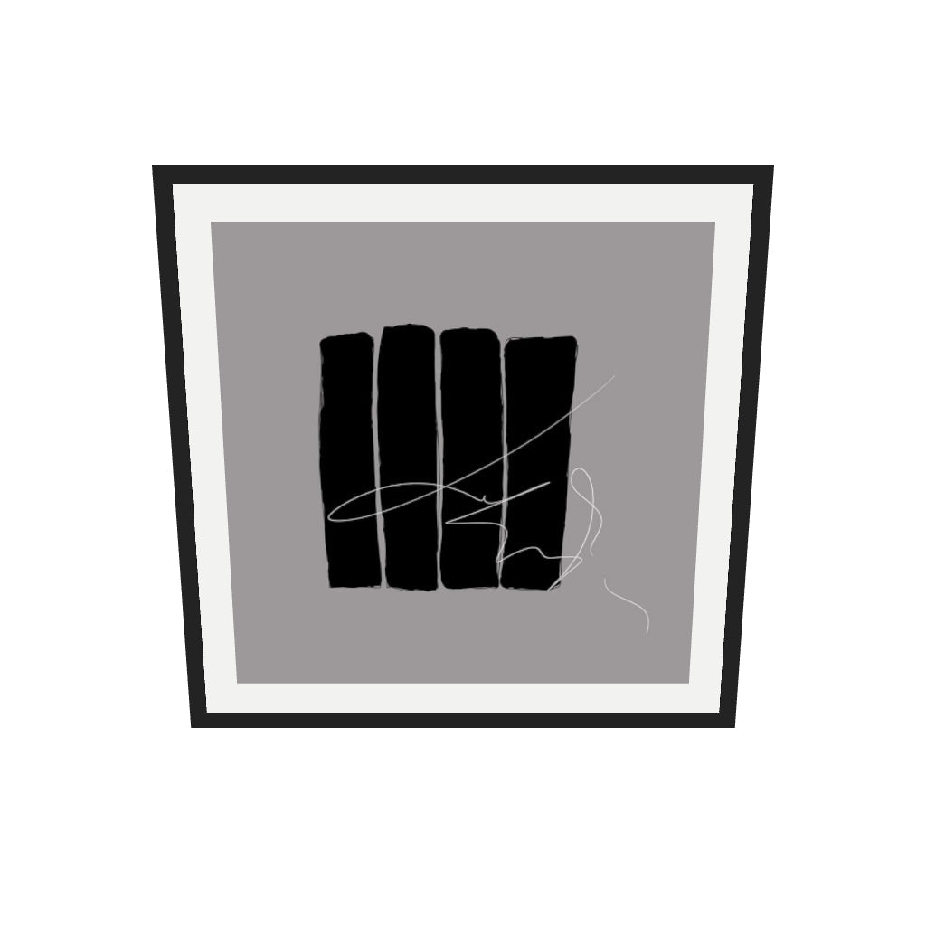 [ah-ar-v1:252e745fbb581f8eac337ec1] Lyrical Abstract I Art Print — 70 x 70 cm, black frame (AR scale)