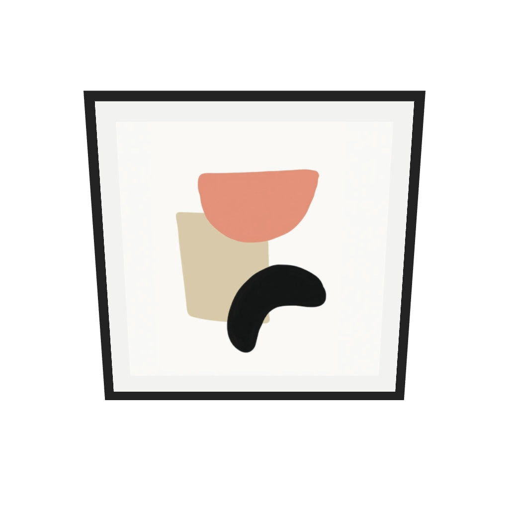 [ah-ar-v1:51cc2b190db7469c8d1368d3] Abstract Bean Art Print — 70 x 70 cm, black frame (AR scale)