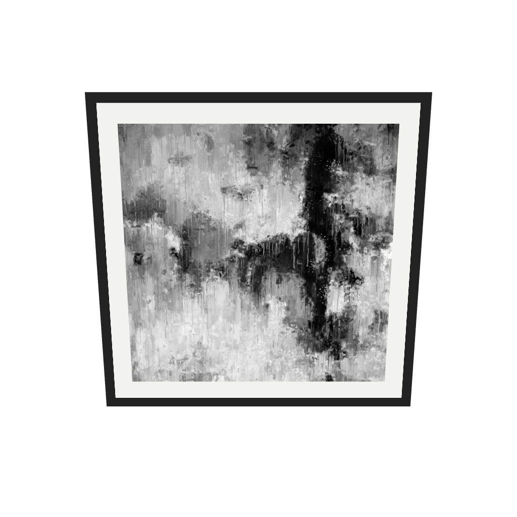 [ah-ar-v1:39ad3de3ce440bb2d5b7b31c] Abstract Mono I Art Print — 70 x 70 cm, black frame (AR scale)