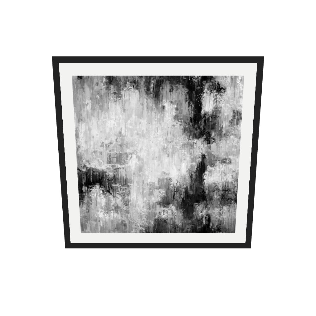 [ah-ar-v1:42a71794d090449dd258b487] Black Abstraction Art Print — 70 x 70 cm, black frame (AR scale)