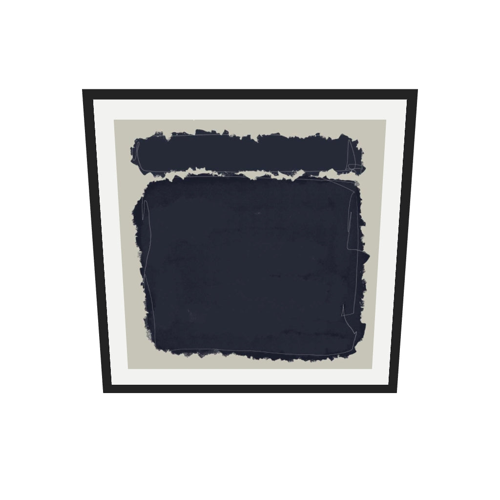 [ah-ar-v1:7911eead62fbcd69847af489] Rothko Illustrations Art Print — 70 x 70 cm, black frame (AR scale)